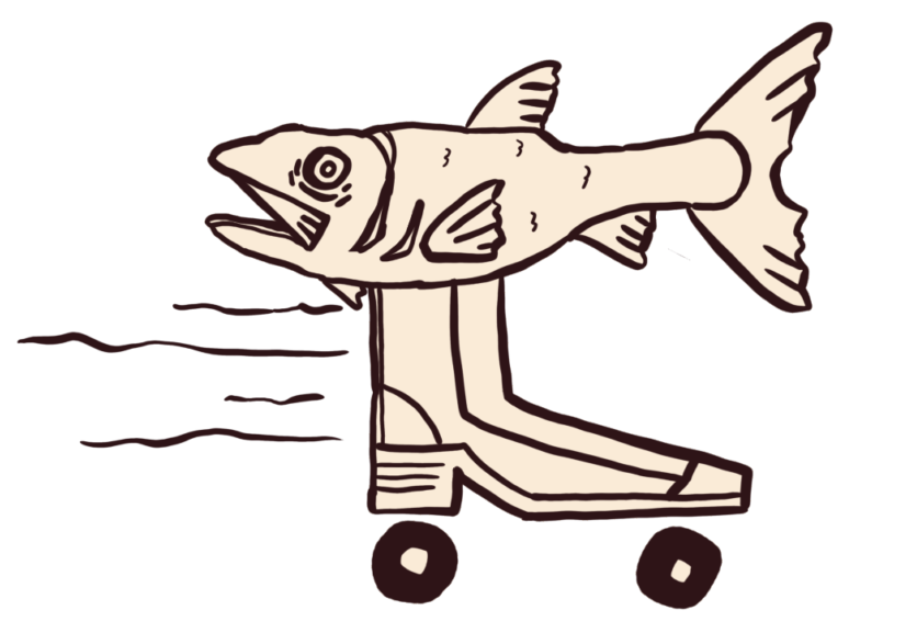 Rollerskate fish logo
